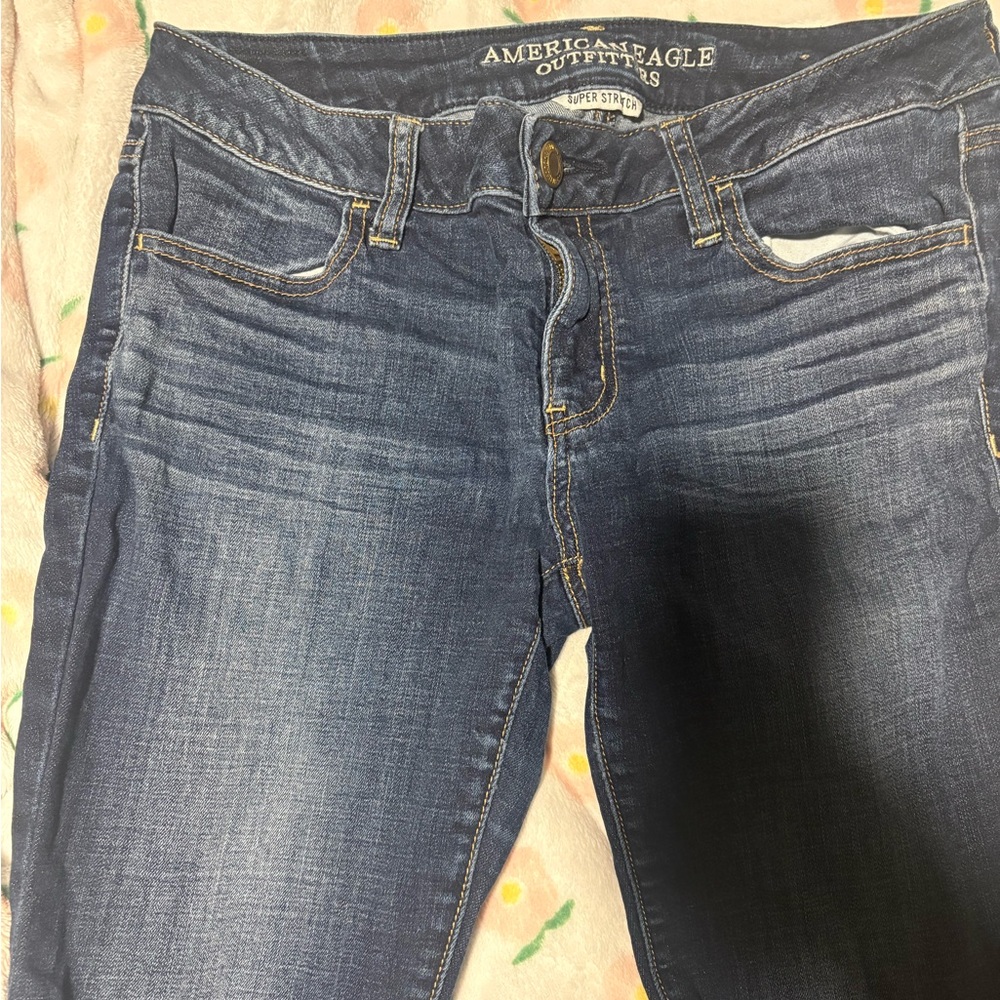 American Eagle Outfitters Women's Dark Blue Skinny Jeans